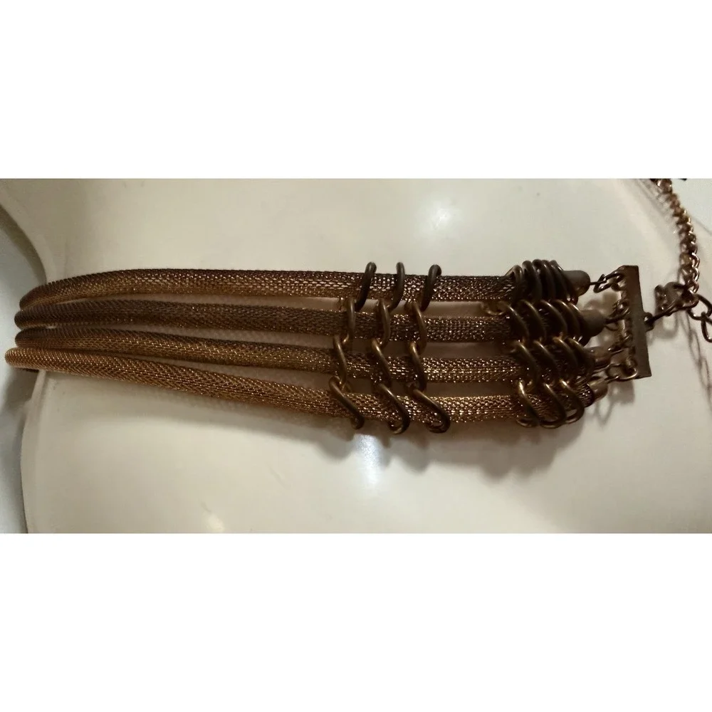 Vintage Bronze Mesh Chain Belt‎ Multi Strand Boho Statement Waist Adjustable